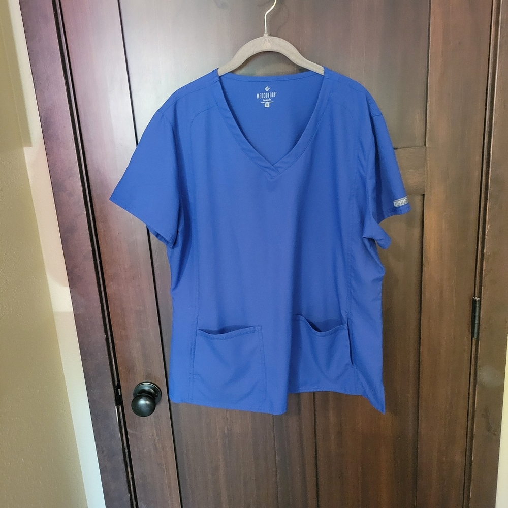 EUC Women's Medcouture Insight Royal Blue Scrup Top 2 Pocket Size XL X-Large